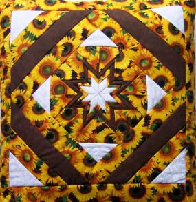 Folded Star Quillow Sunflowers