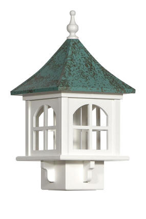 Bethany Patina Copper Roof Birdfeeder