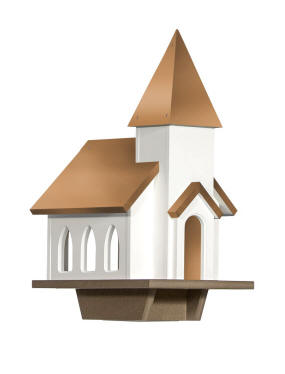 Chapel Copper Roof Bird Feeder