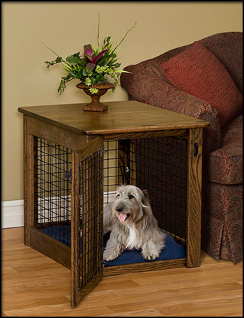 Wire Dog Crate End Table Amish Pet Furniture Store